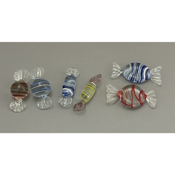 Lillian Vernon Glass Candy Handcrafted Set of 6 Vintage - Picture 1 of 5